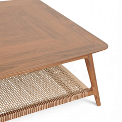 Veda Solid Wood & Woven Coffee Table