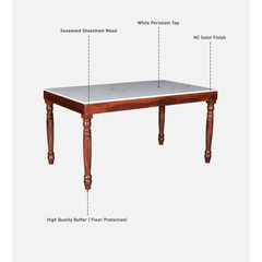 The Maharaja's Heritage Solid Sheesham 6-Seater Dining Set
