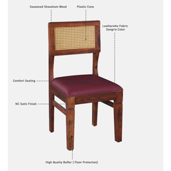 The Malabar Cane and Solid Sheesham 6-Seater Dining Set