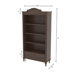 Heritage Sheesham Wood Arch-Top Bookcase