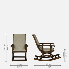 Solid Wood Tufted Upholstered Rocking Chair