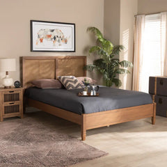 Solid Wood And Natural Cane Bed