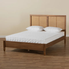 Solid Wood And Natural Cane Bed