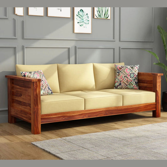 Miley Wooden Living Room Sofa Set