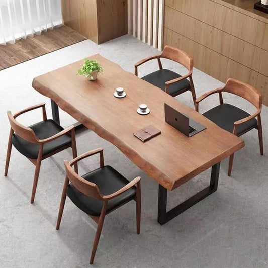 Natural Solid Wood Live-Edge Dining Table – Unique Grain & Organic Edge