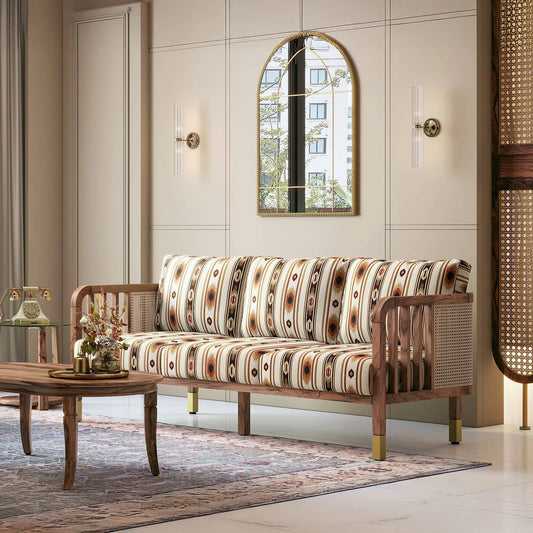 Bohemian Rattan Arm Sofa