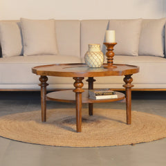 Round Mango Wood Coffee Table