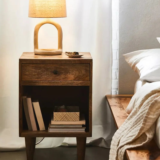 Mid-Century Mango Wood Nightstand